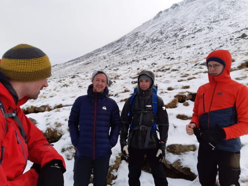 Climbers on a mountain